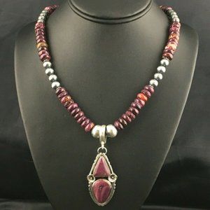 Sterling Silver Navajo Necklace Pendant Length 20